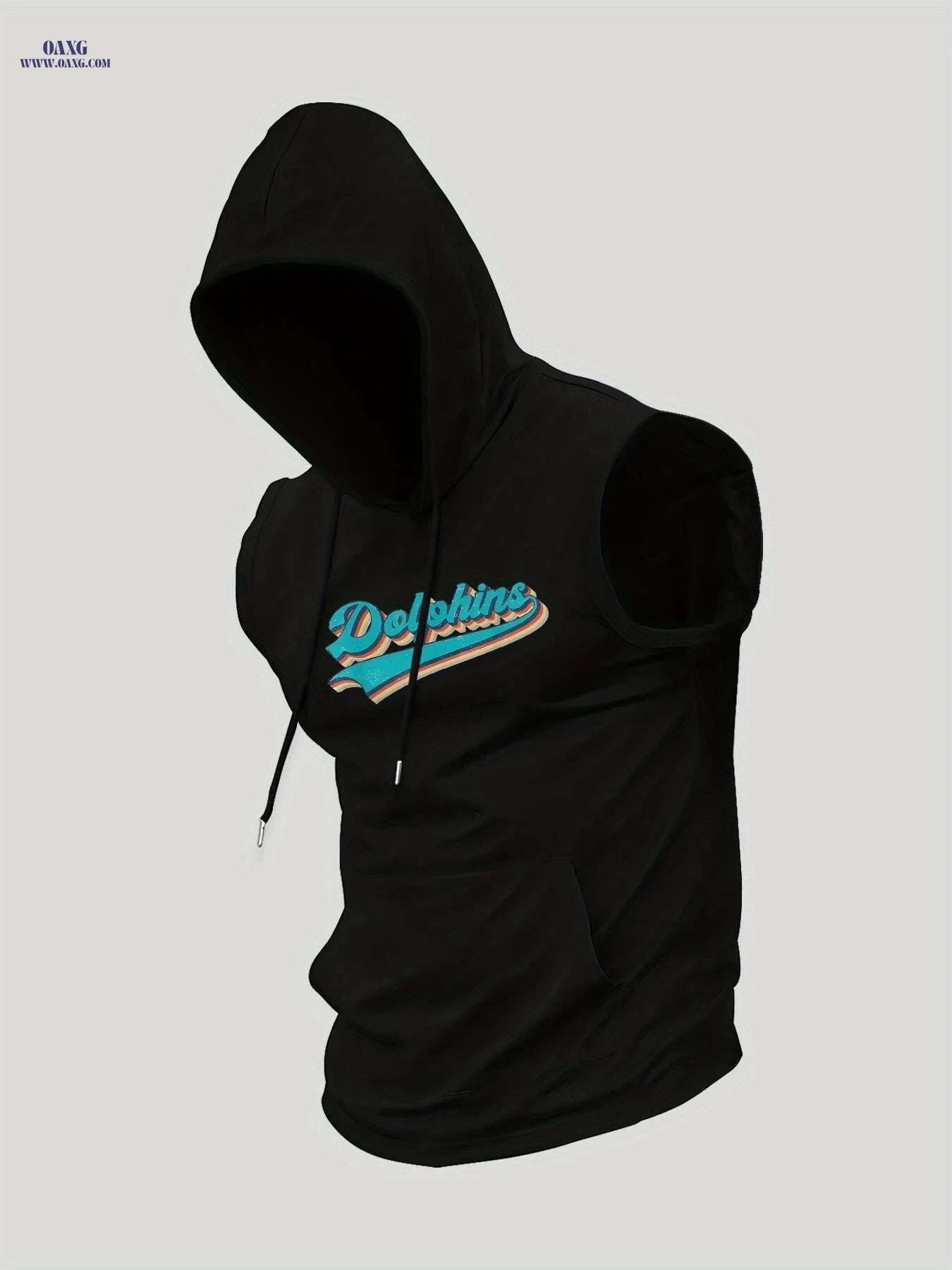 Men's Hooded Tank Top - Lightweight Sleeveless Workout Shirt   OAXG Black / S