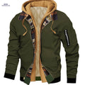Men's Hooded Winter Jacket - Lined, Zipper Closure, Regular Fit   OAXG 