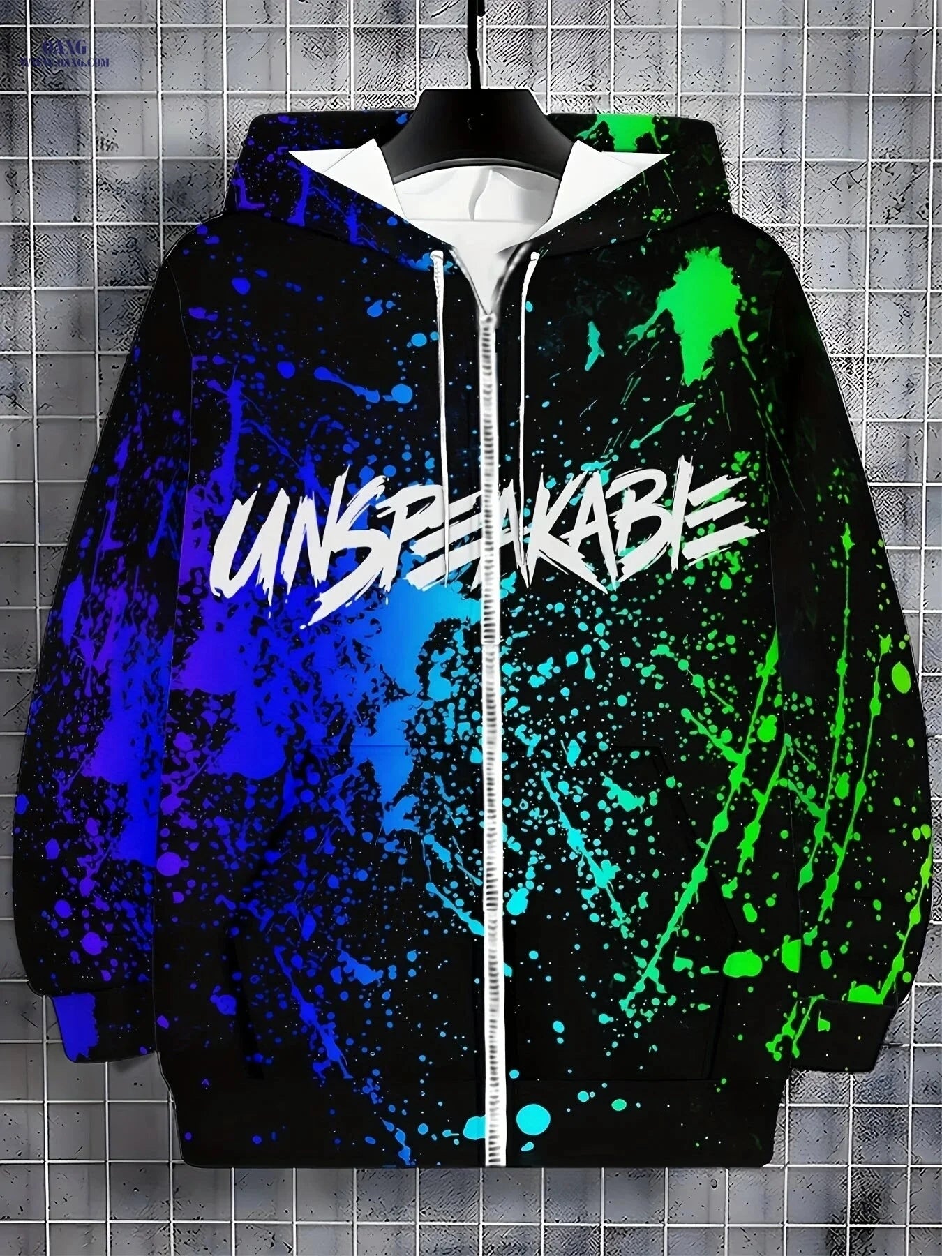 Men's Hooded Zip-Up Sweatshirt - Casual Autumn Jacket with Pockets   OAXG 