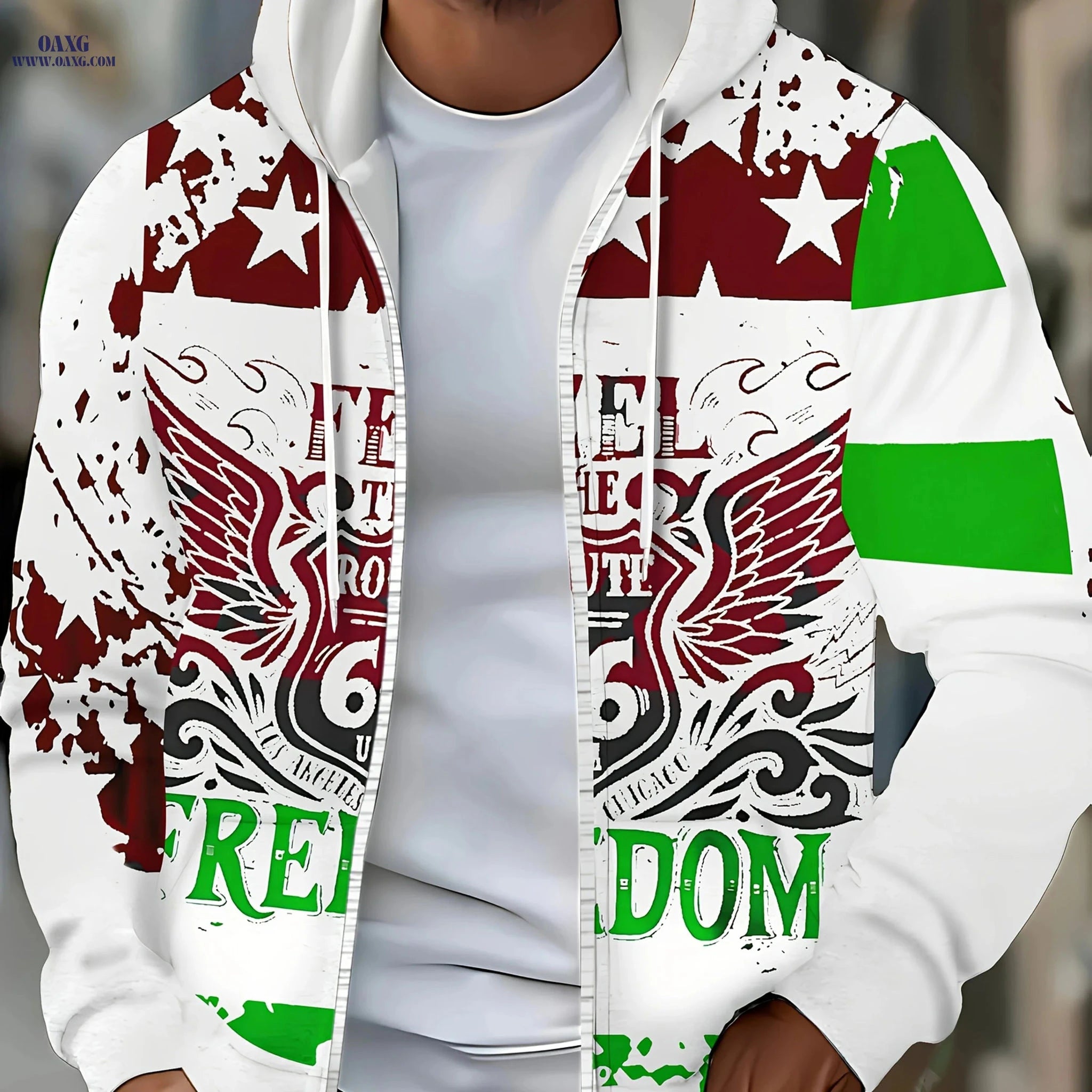 Men's Hooded Zip-Up Sweatshirt - Casual Autumn-Winter with Pockets   OAXG 