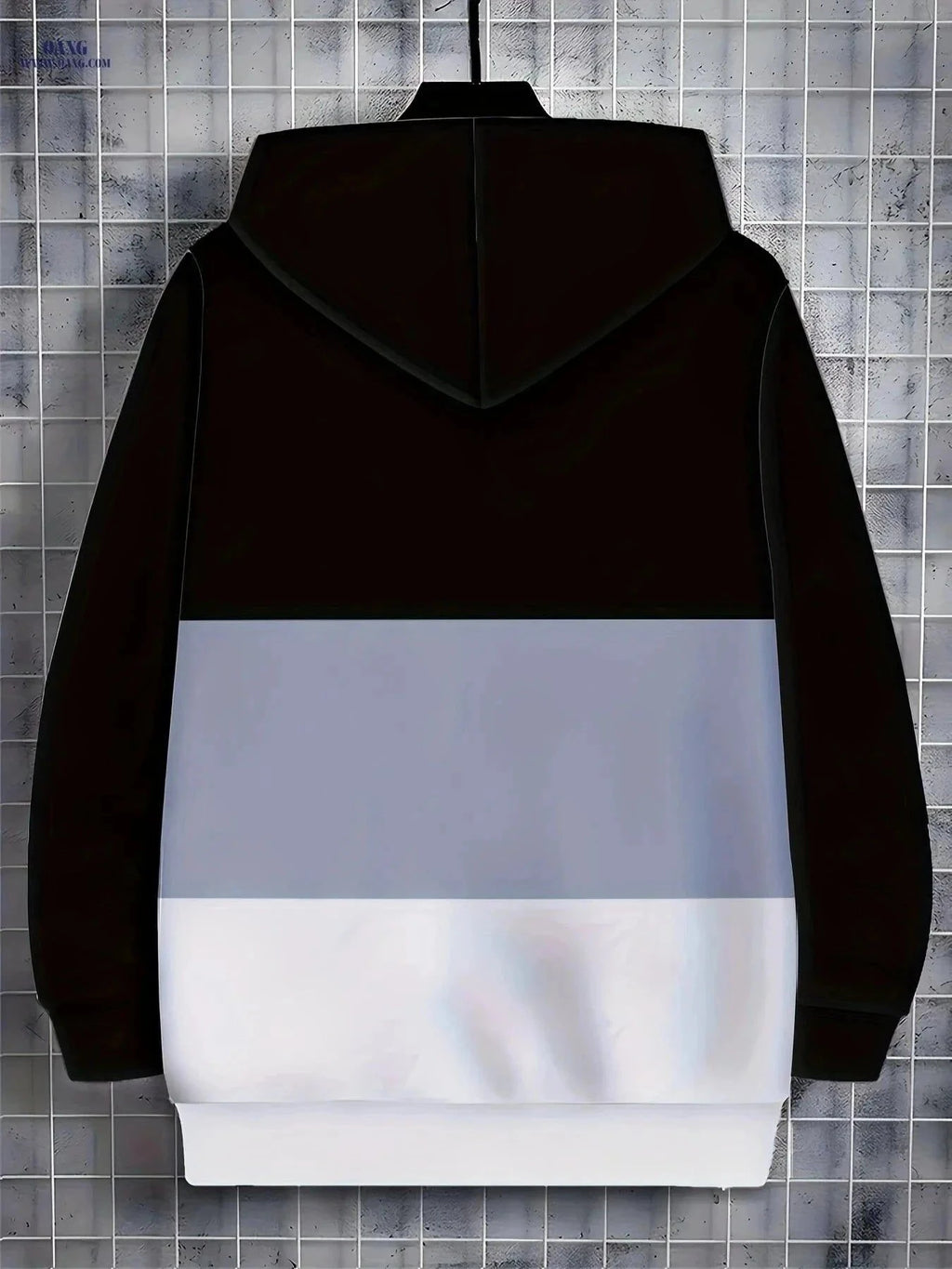 Men's Hooded Zip-Up Sweatshirt - Casual Striped Jacket for Fall   OAXG Black / FR M