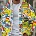 Men's Hooded Zip-up Sweatshirt - Cute Print, Casual Fall Jacket   OAXG 
