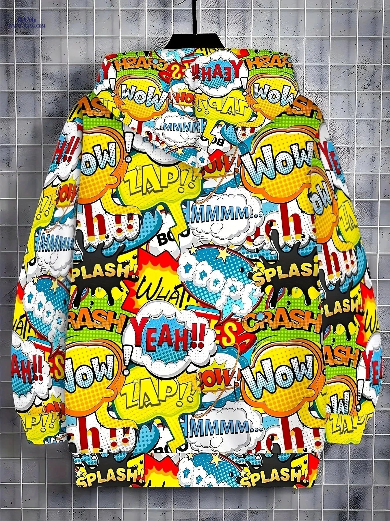 Men's Hooded Zip-up Sweatshirt - Cute Print, Casual Fall Jacket   OAXG 