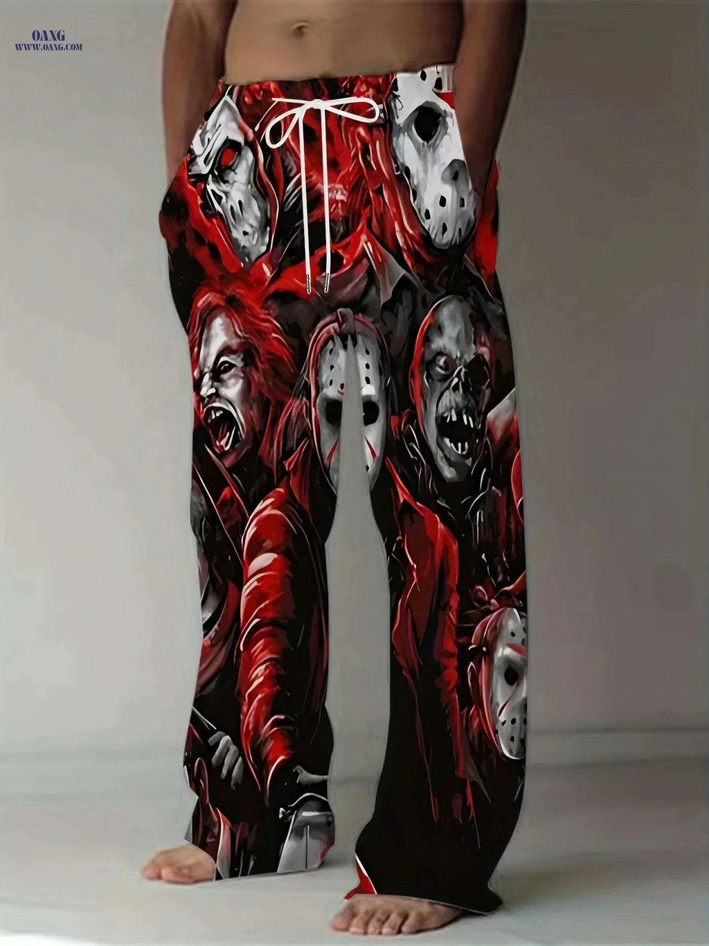 Men's Horror Movie Graphic Pants - Loose Fit Freddy Krueger & Icons   OAXG 