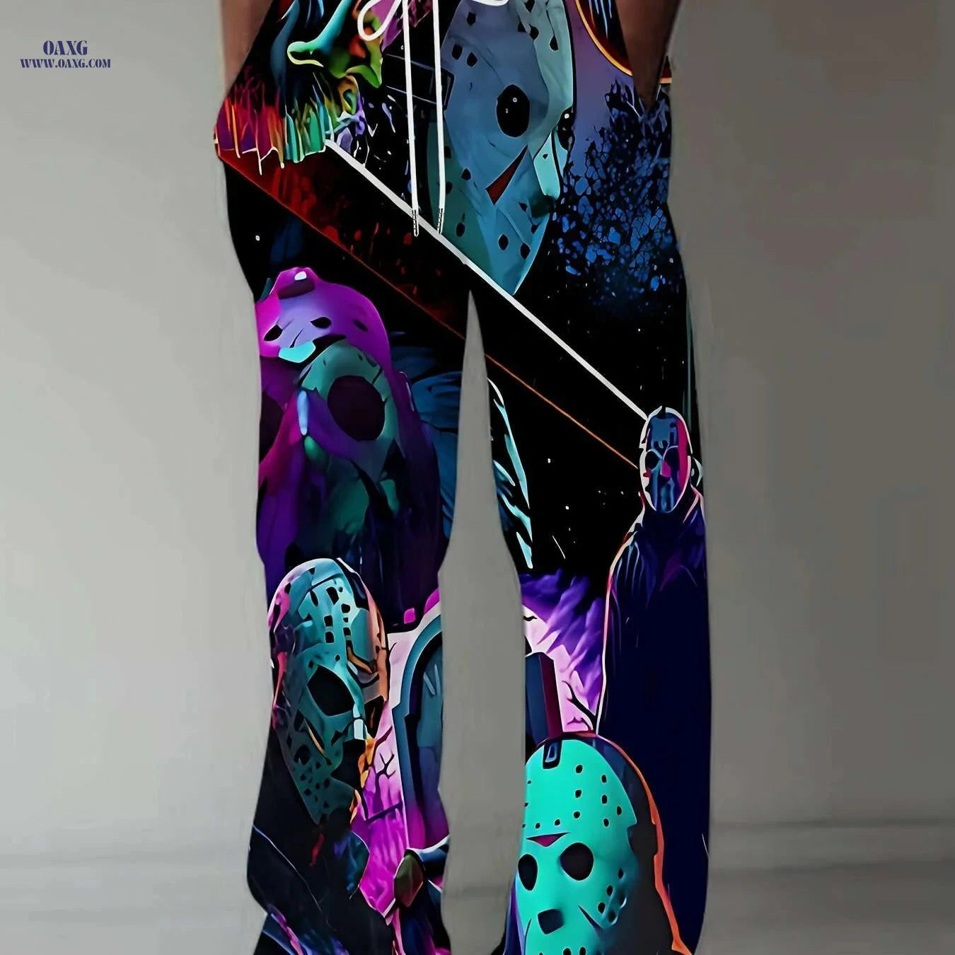 Men's Horror Movie Graphic Pants - Loose Fit Freddy Krueger & Icons   OAXG 
