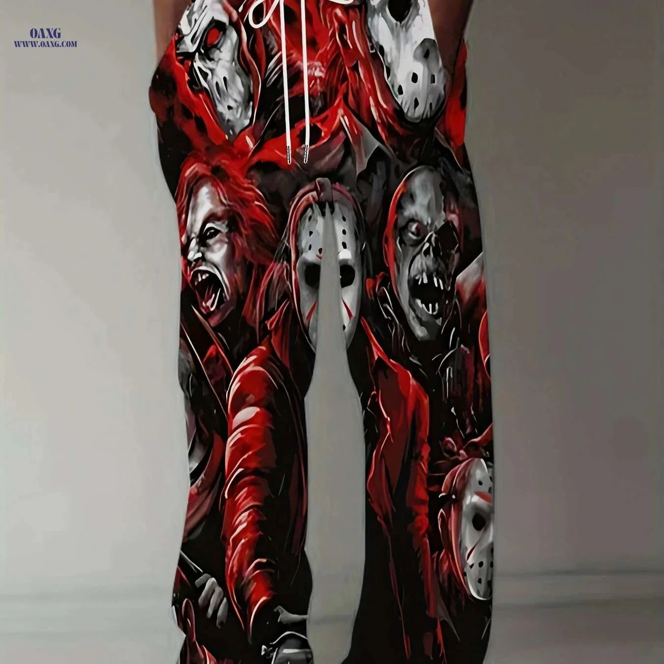 Men's Horror Movie Graphic Pants - Loose Fit Freddy Krueger & Icons   OAXG 