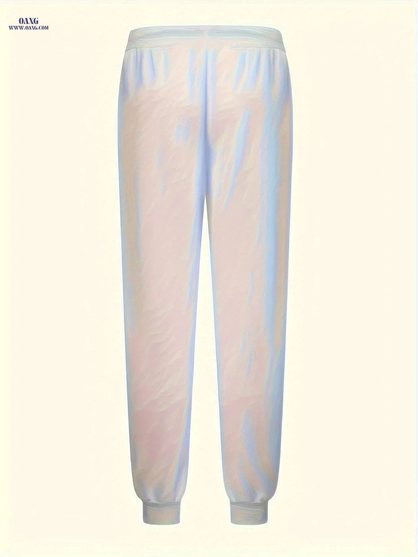 Men's Italian Print Joggers - Casual Comfort Fit, All-Season Style   OAXG White / XS