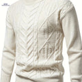 Men's Jacquard Crewneck Pullover Sweater - Casual Fall/Winter Style   OAXG 
