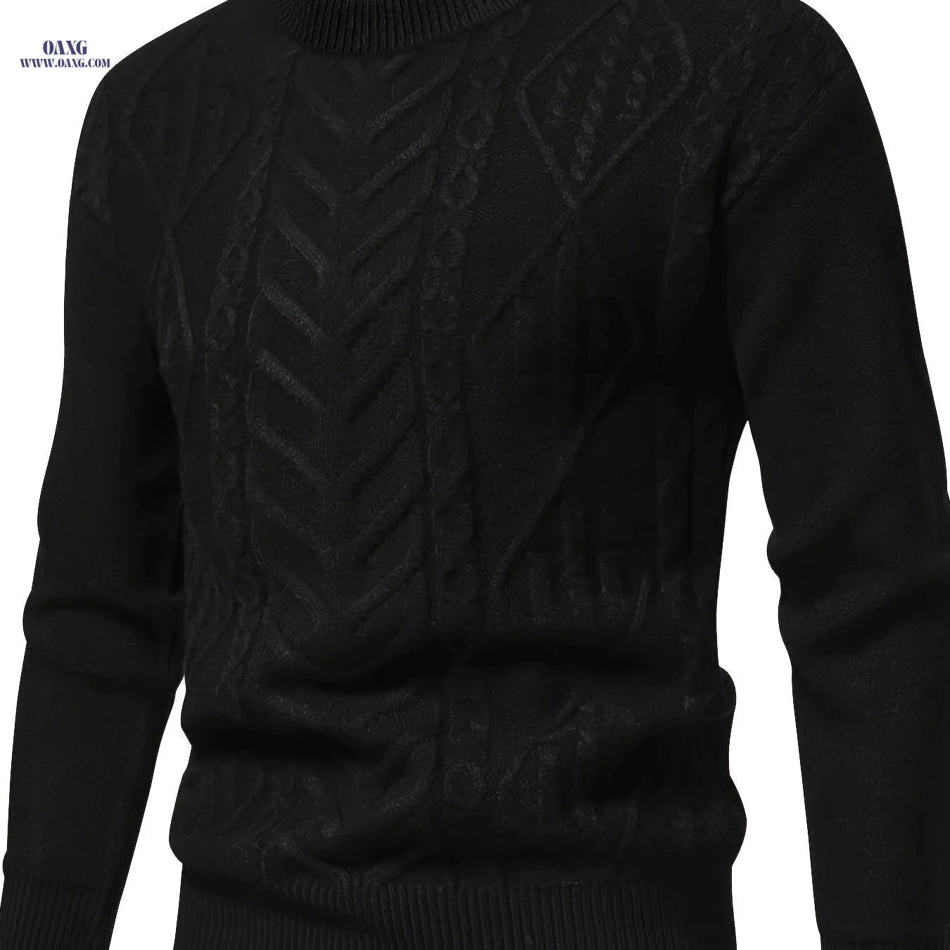 Men's Jacquard Crewneck Pullover Sweater - Casual Fall/Winter Style   OAXG White / FR S