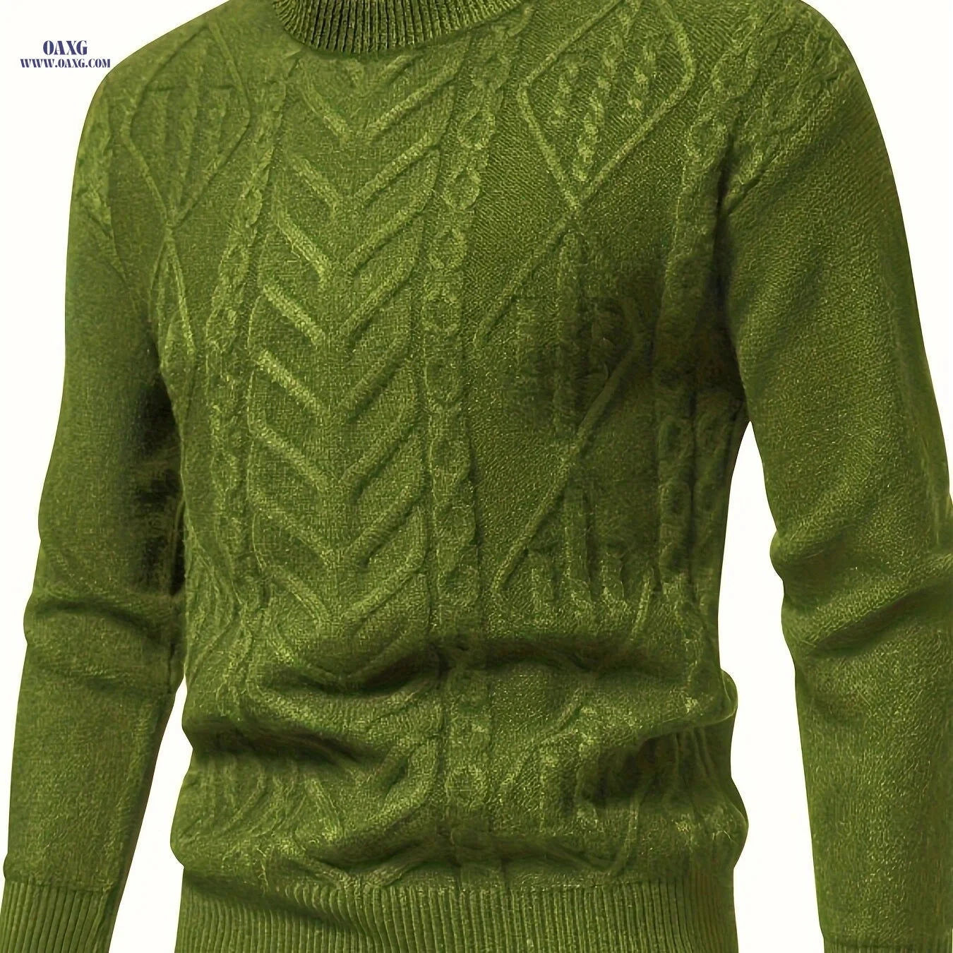 Men's Jacquard Crewneck Pullover Sweater - Casual Fall/Winter Style   OAXG White / FR S