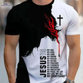 Men's Jesus Cross T-Shirt - Inspirational Black & White Graphic Tee   OAXG Mixed Color / S
