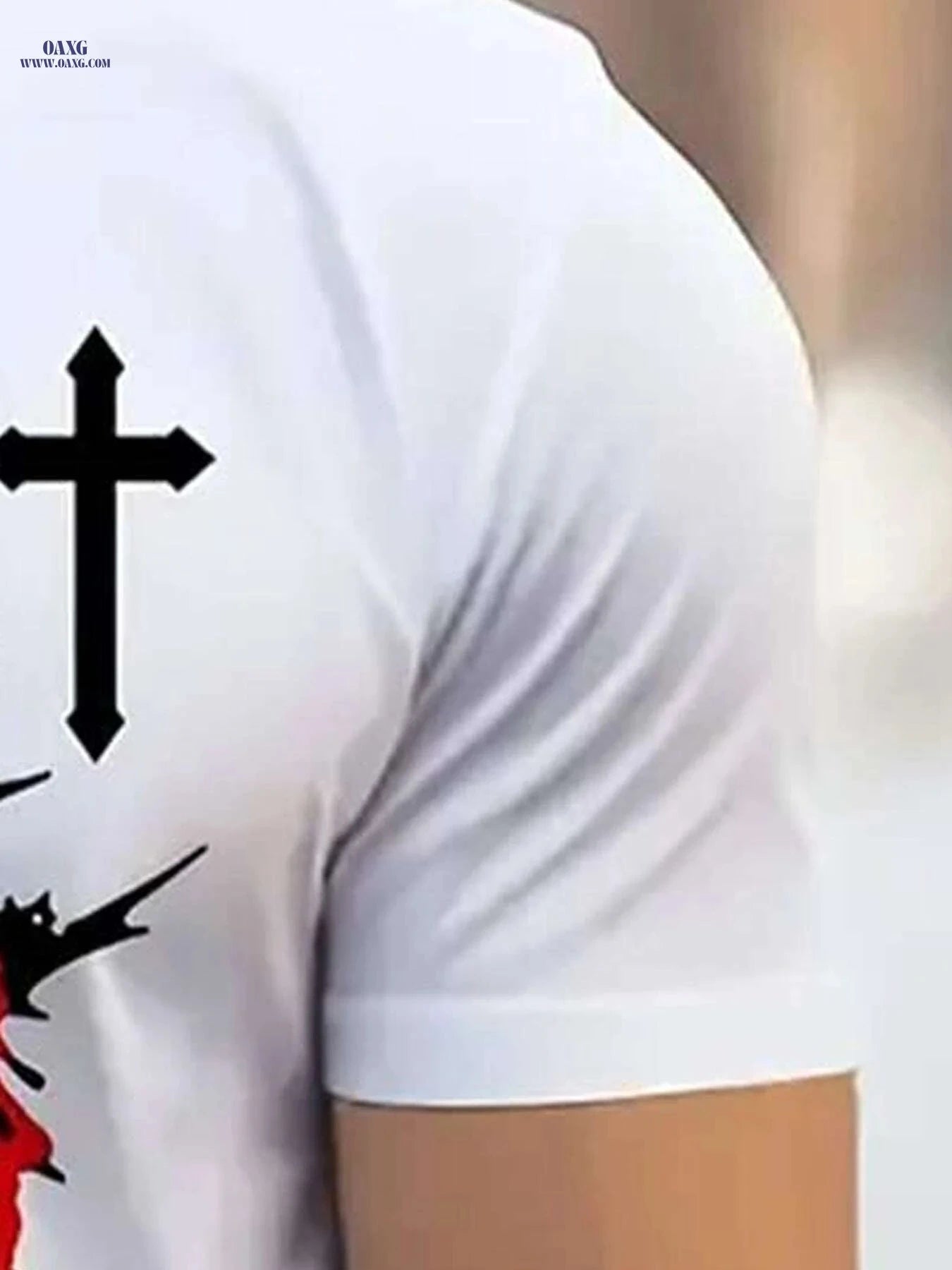 Men's Jesus Cross T-Shirt - Inspirational Black & White Graphic Tee   OAXG Mixed Color / S