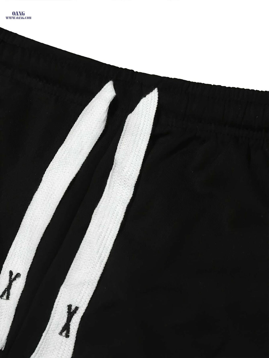 Men's Jogger Pants - Casual Fit with White Line Art Print, Pockets   OAXG Black / S