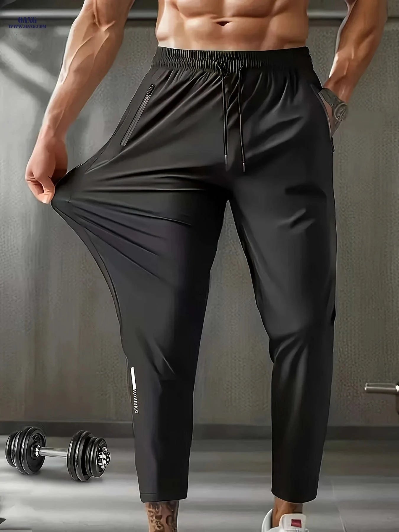 Men’s Joggers with Drawstring Waist – Breathable High-Elastic Fabric   OAXG 