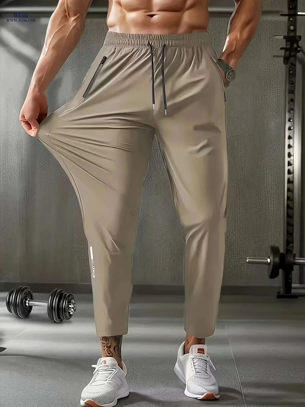Men’s Joggers with Drawstring Waist – Breathable High-Elastic Fabric   OAXG 