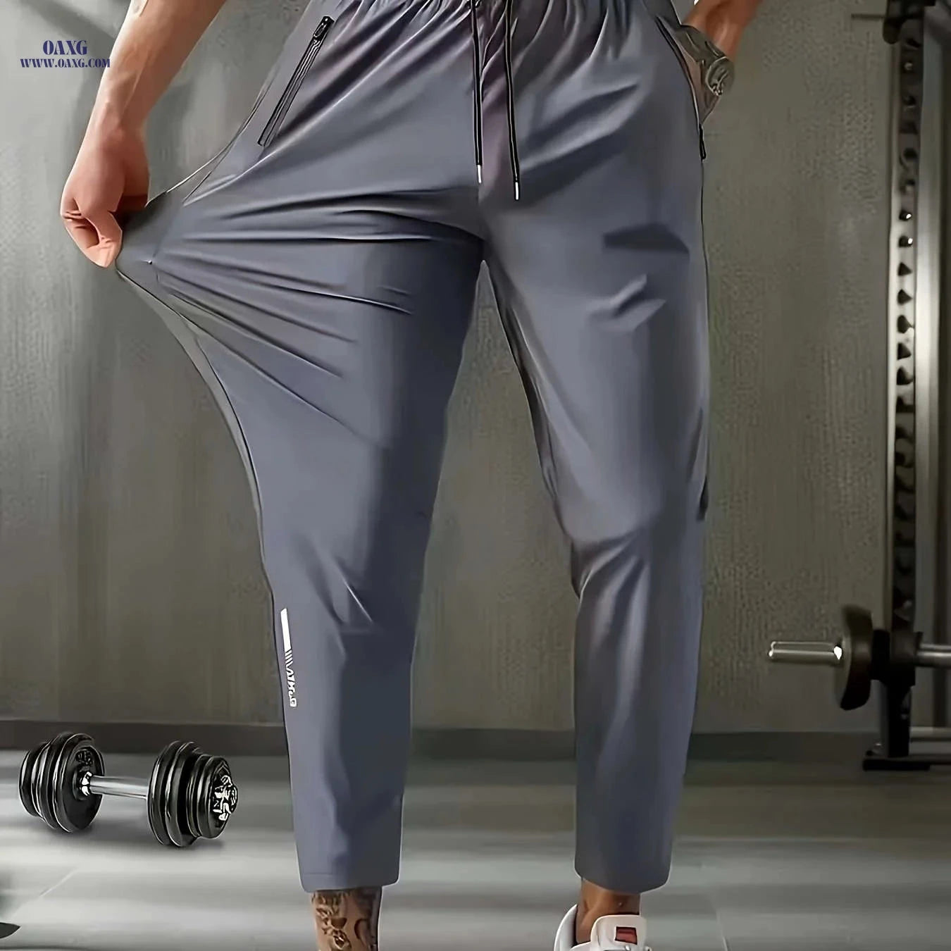 Men’s Joggers with Drawstring Waist – Breathable High-Elastic Fabric   OAXG 