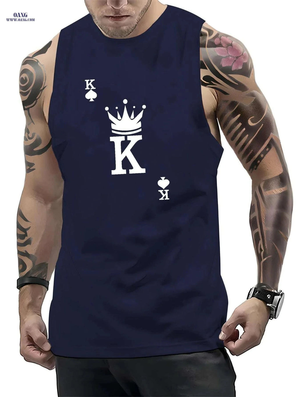 Men's K Graphic Print Tank Top - Casual Sleeveless Sports Tees   OAXG Yellow / S