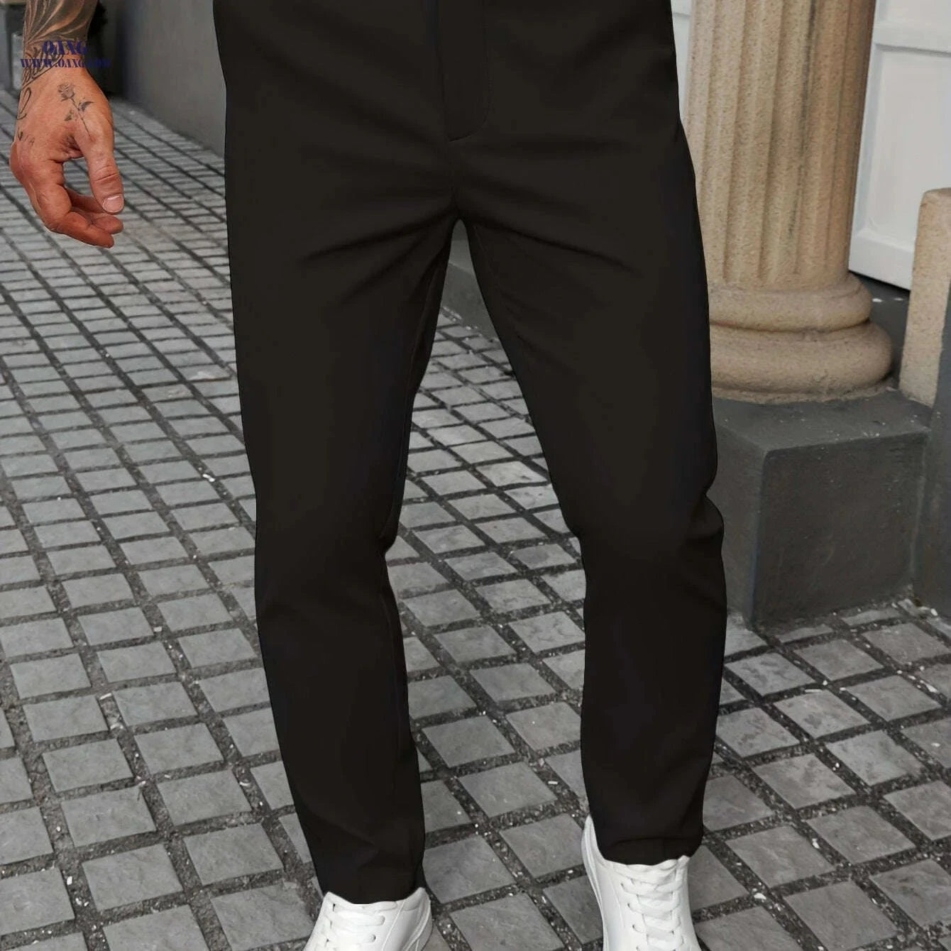 Men's Light Beige Dress Pants - Regular Fit, Non-Stretch Casual Style   OAXG Apricot / S