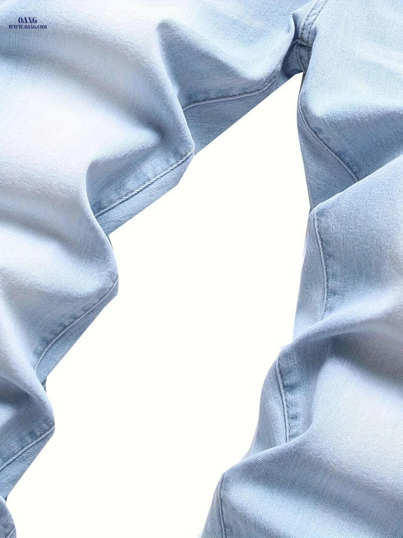 Men's Light Blue Stretch Slim Jeans - Casual, Comfortable Fit   OAXG 