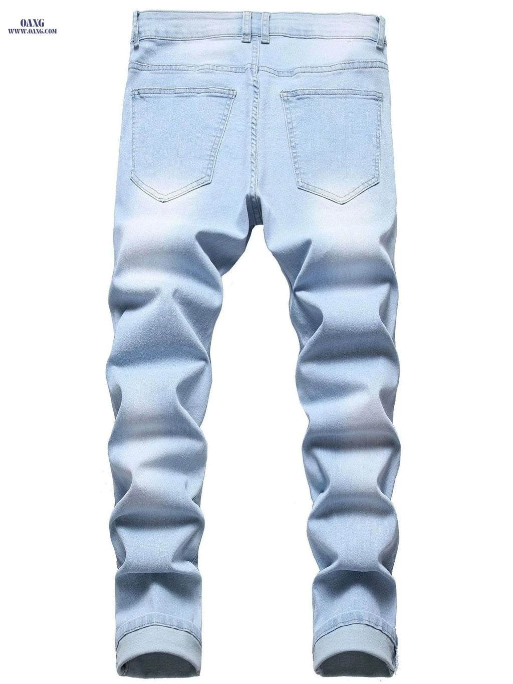 Men's Light Blue Stretch Slim Jeans - Casual, Comfortable Fit   OAXG Light Blue / 28
