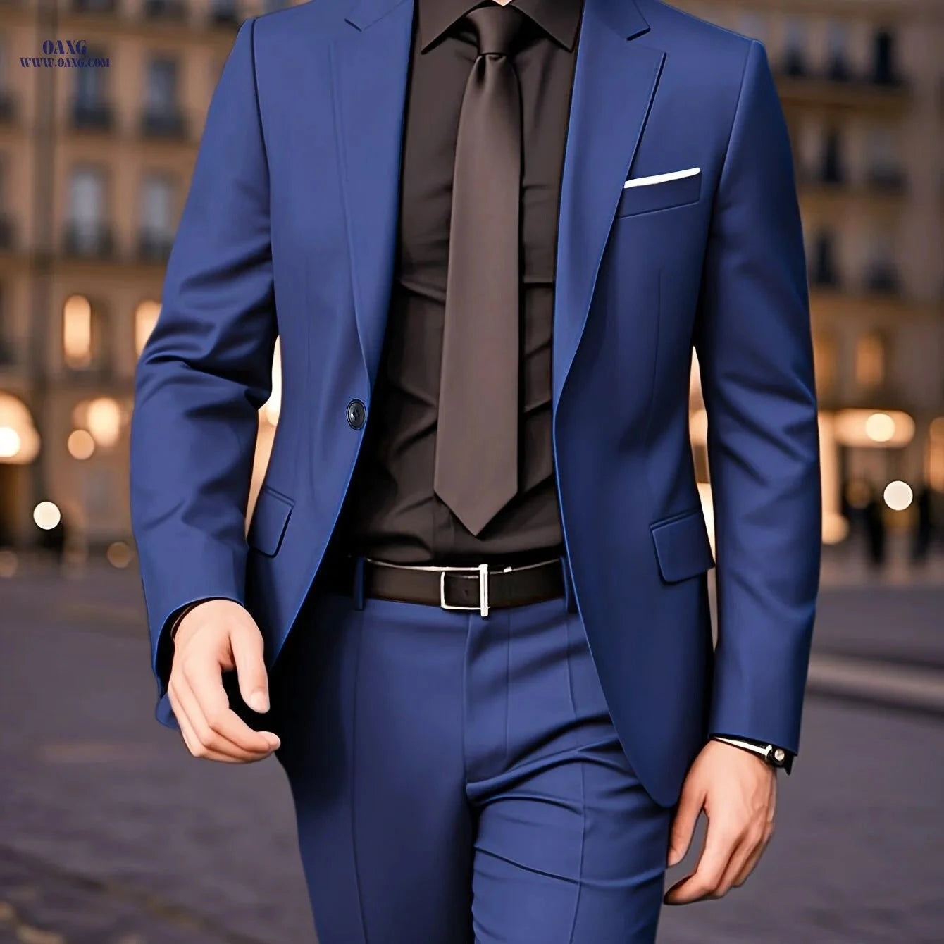 Men's Light Business Suit - 2pcs Traditional Attire for Weddings & Interviews   OAXG 