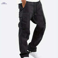 Men's Lightweight Beige Cargo Pants - Drawstring Waist & Multiple Pockets   OAXG 