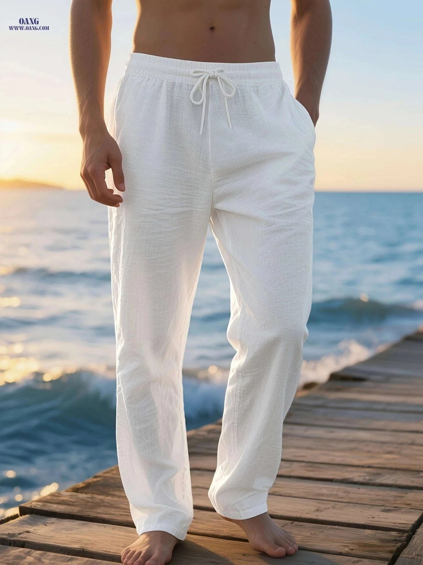 Men's Lightweight Breathable Casual Pants - Comfortable for Summer Wear   OAXG 