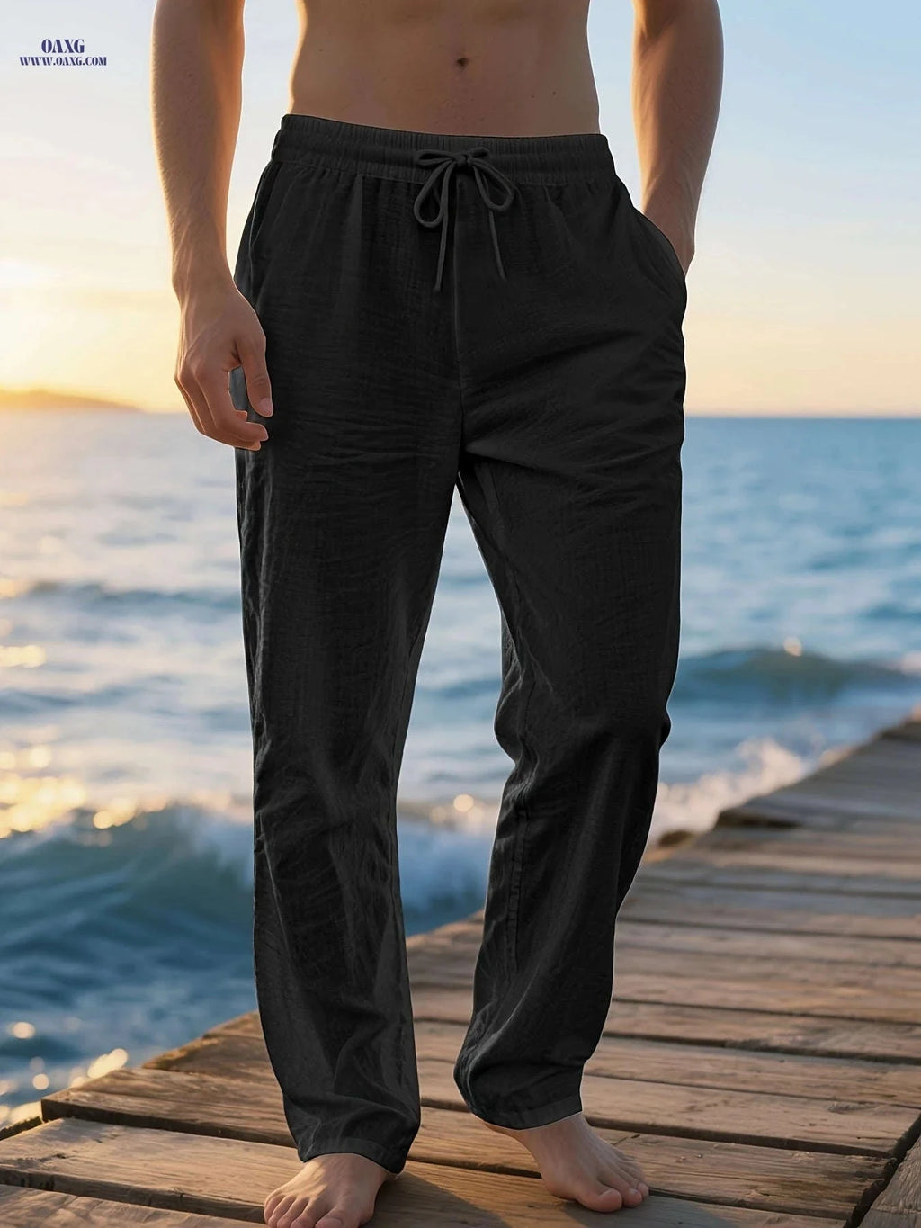 Men's Lightweight Breathable Casual Pants - Comfortable for Summer Wear   OAXG 
