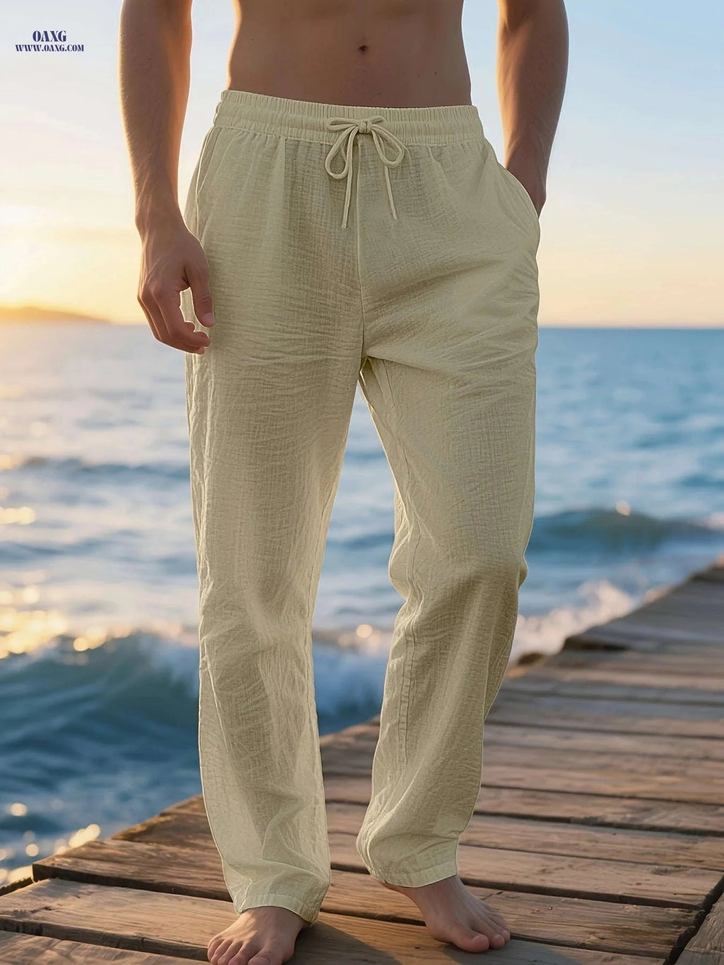 Men's Lightweight Breathable Casual Pants - Comfortable for Summer Wear   OAXG White / FR S