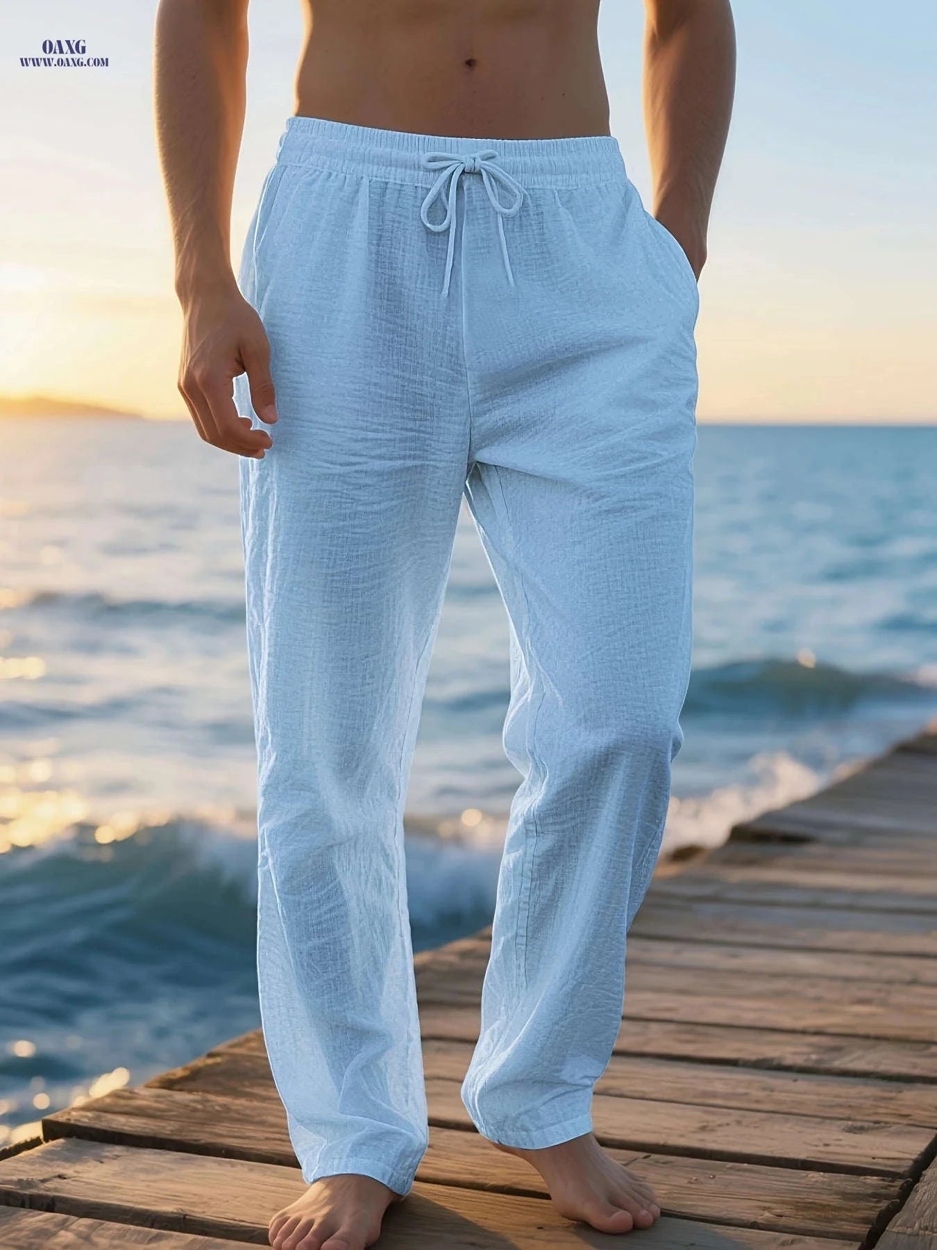 Men's Lightweight Breathable Casual Pants - Comfortable for Summer Wear   OAXG White / FR S