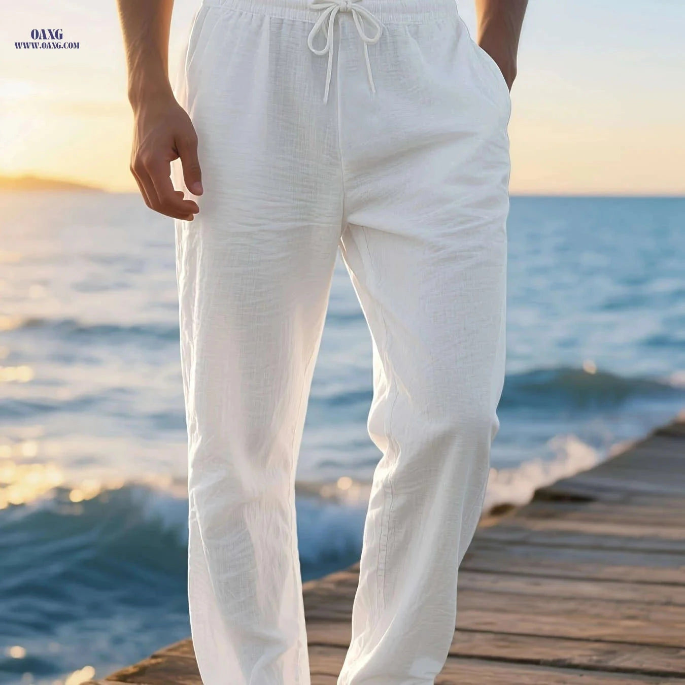 Men's Lightweight Breathable Casual Pants - Comfortable for Summer Wear   OAXG White / FR S