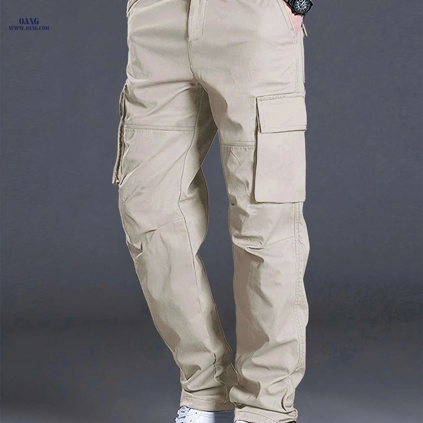 Men's Lightweight Cargo Pants - Adjustable, Multiple Pockets, Casual Fit   OAXG 