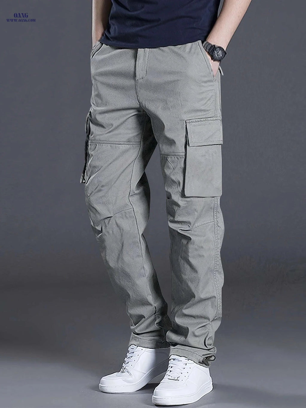 Men's Lightweight Cargo Pants - Adjustable, Multiple Pockets, Casual Fit   OAXG 