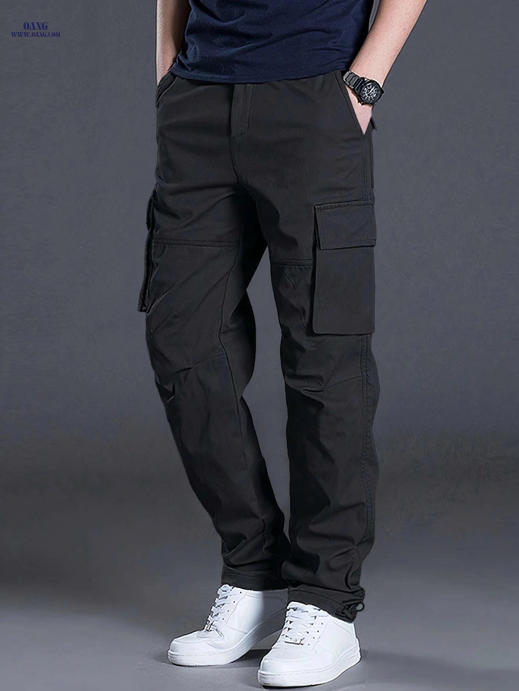 Men's Lightweight Cargo Pants - Adjustable, Multiple Pockets, Casual Fit   OAXG 