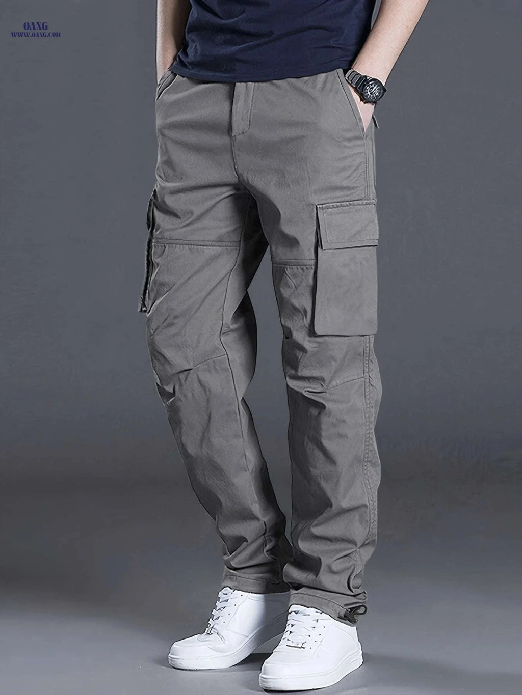 Men's Lightweight Cargo Pants - Adjustable, Multiple Pockets, Casual Fit   OAXG 