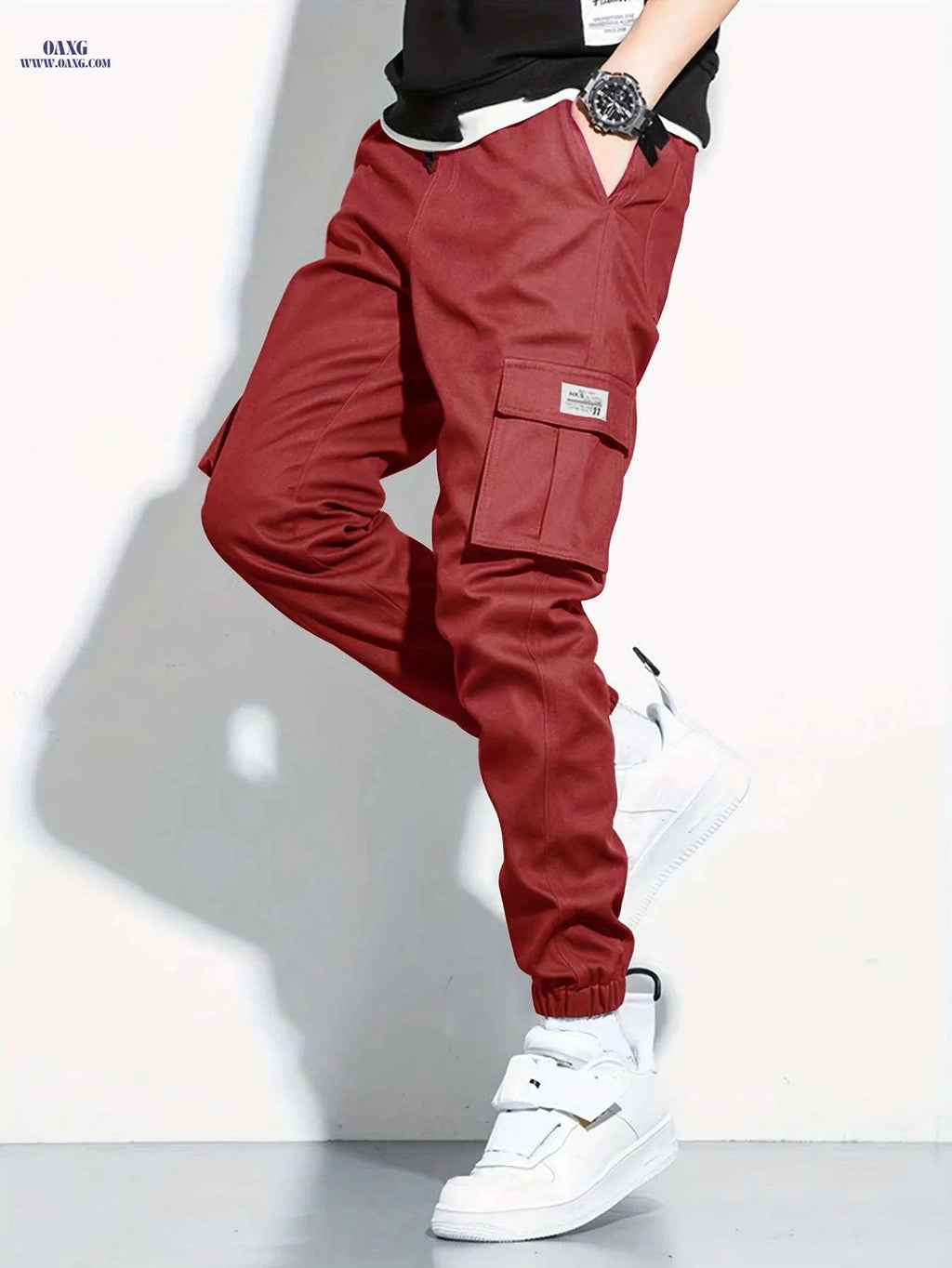 Men's Lightweight Cargo Pants - Durable Polyester, Multiple Pockets   OAXG 
