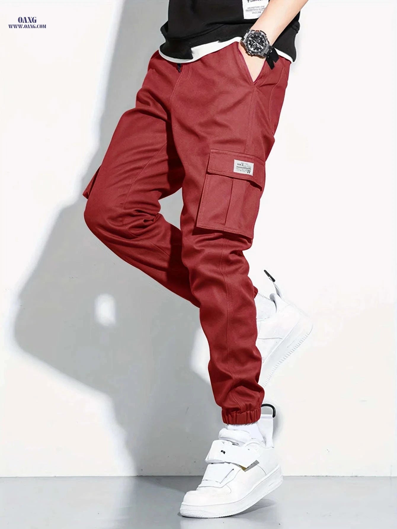Men's Lightweight Cargo Pants - Durable Polyester, Multiple Pockets   OAXG 