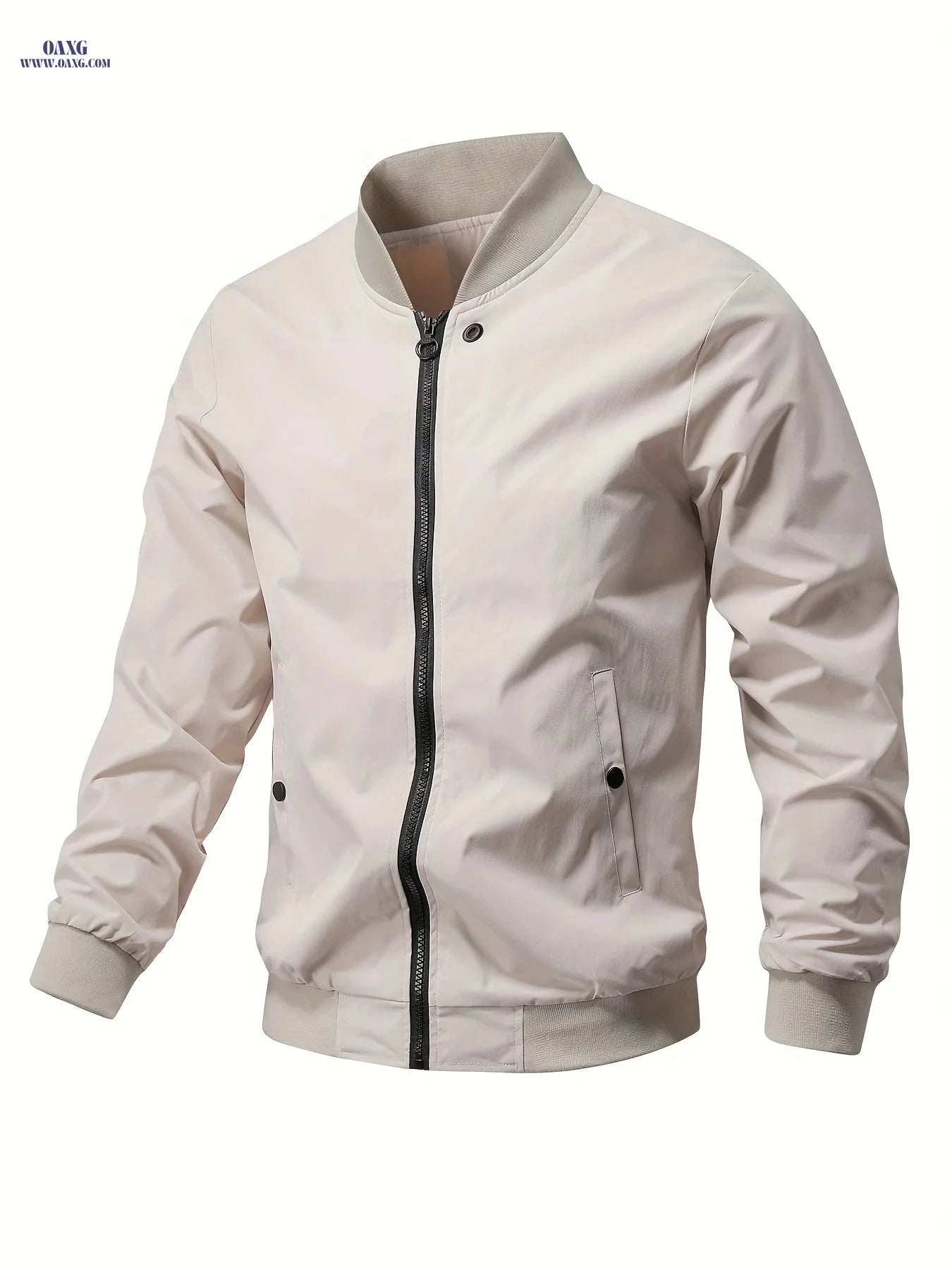 Men's Lightweight Casual Jacket - Spring Solid Color Outerwear   OAXG Khaki / FR L