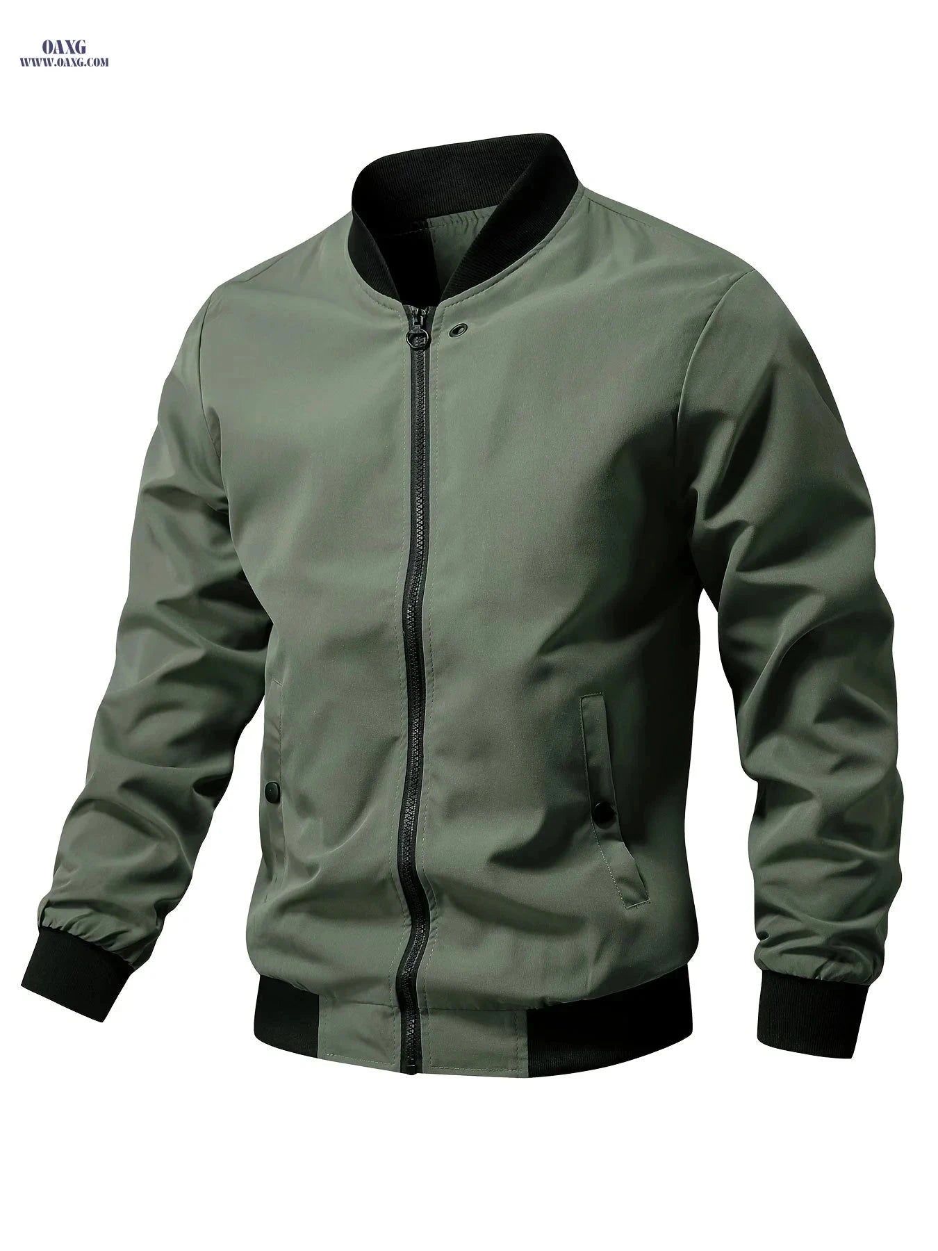 Men's Lightweight Casual Jacket - Spring Solid Color Outerwear   OAXG Khaki / FR L