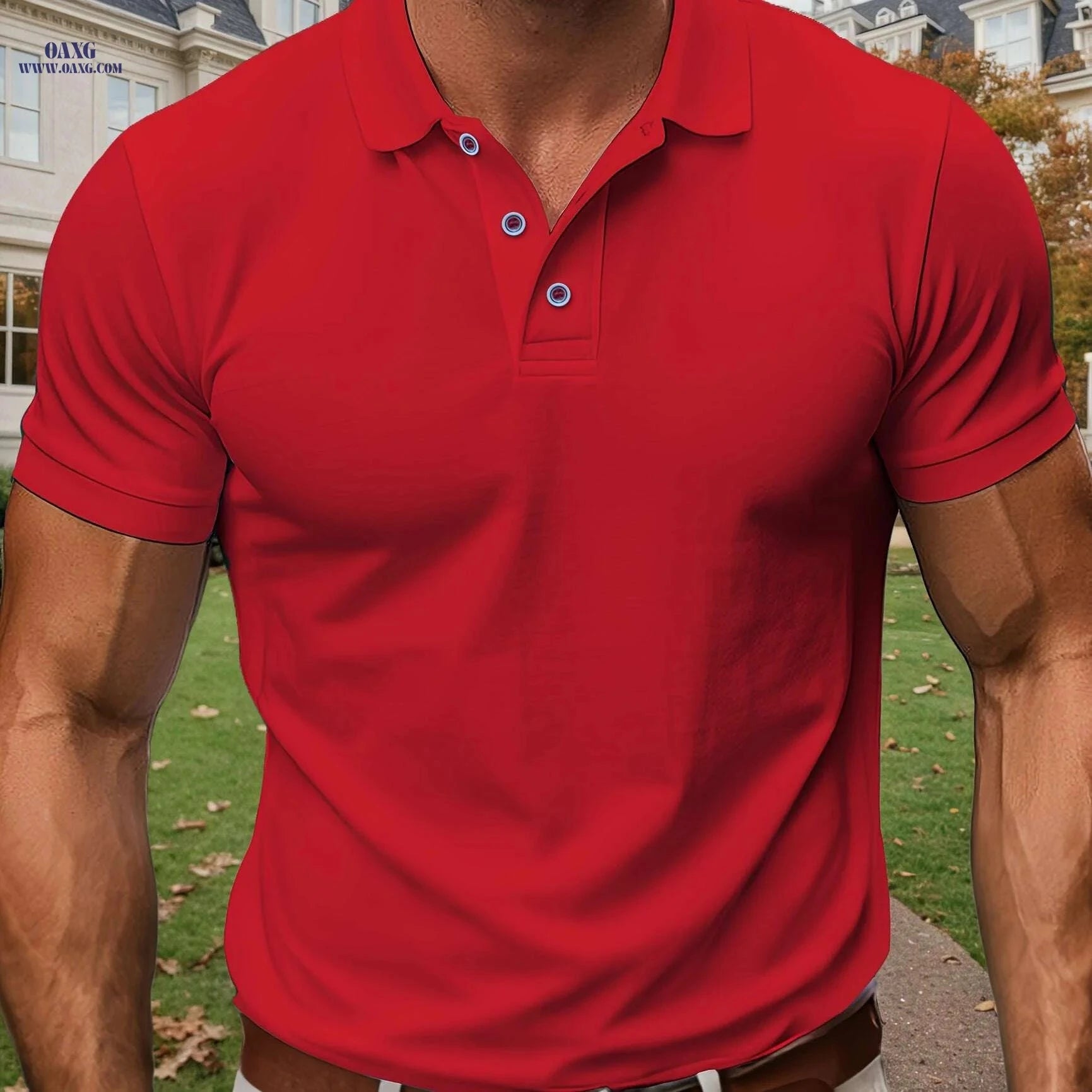 Men's Lightweight Casual Polo Shirt - Breathable Golf Top, Regular Fit   OAXG Pea Green Color / S