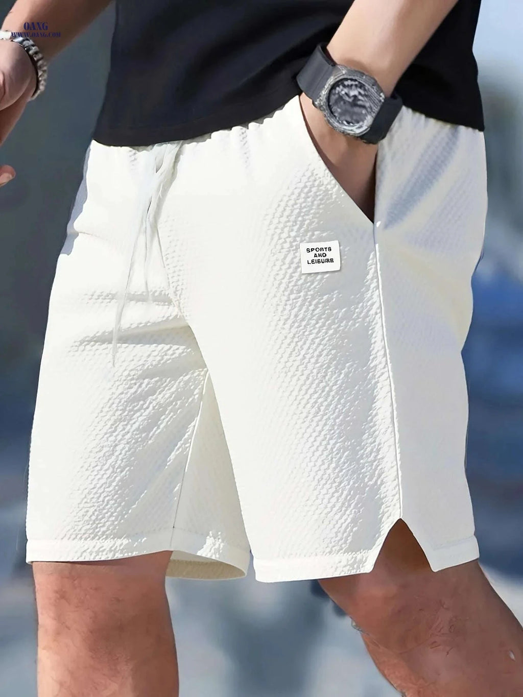 Men's Lightweight Casual Shorts - Quick-Dry Drawstring Waist   OAXG 