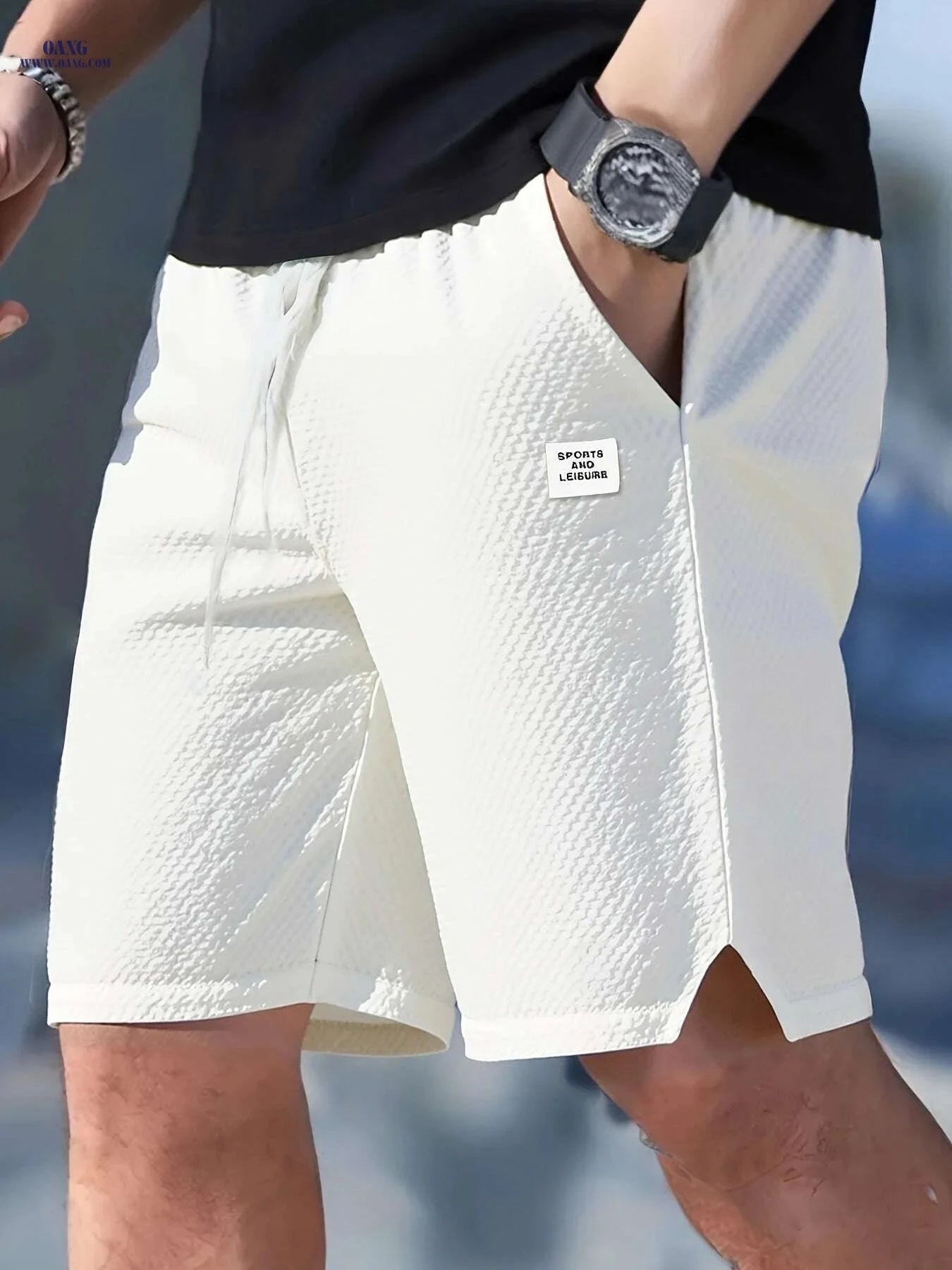 Men's Lightweight Casual Shorts - Quick-Dry Drawstring Waist   OAXG 