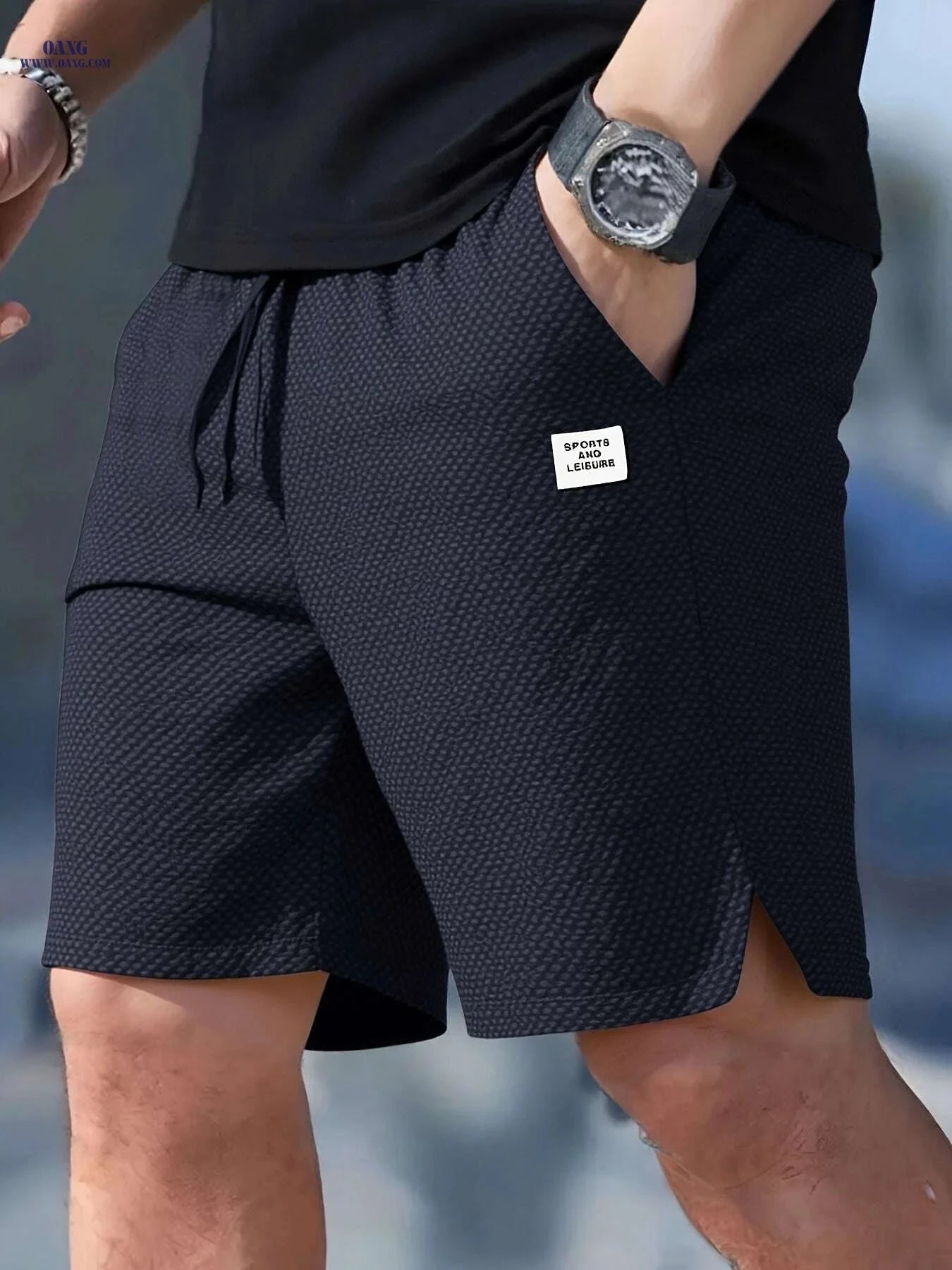 Men's Lightweight Casual Shorts - Quick-Dry Drawstring Waist   OAXG 