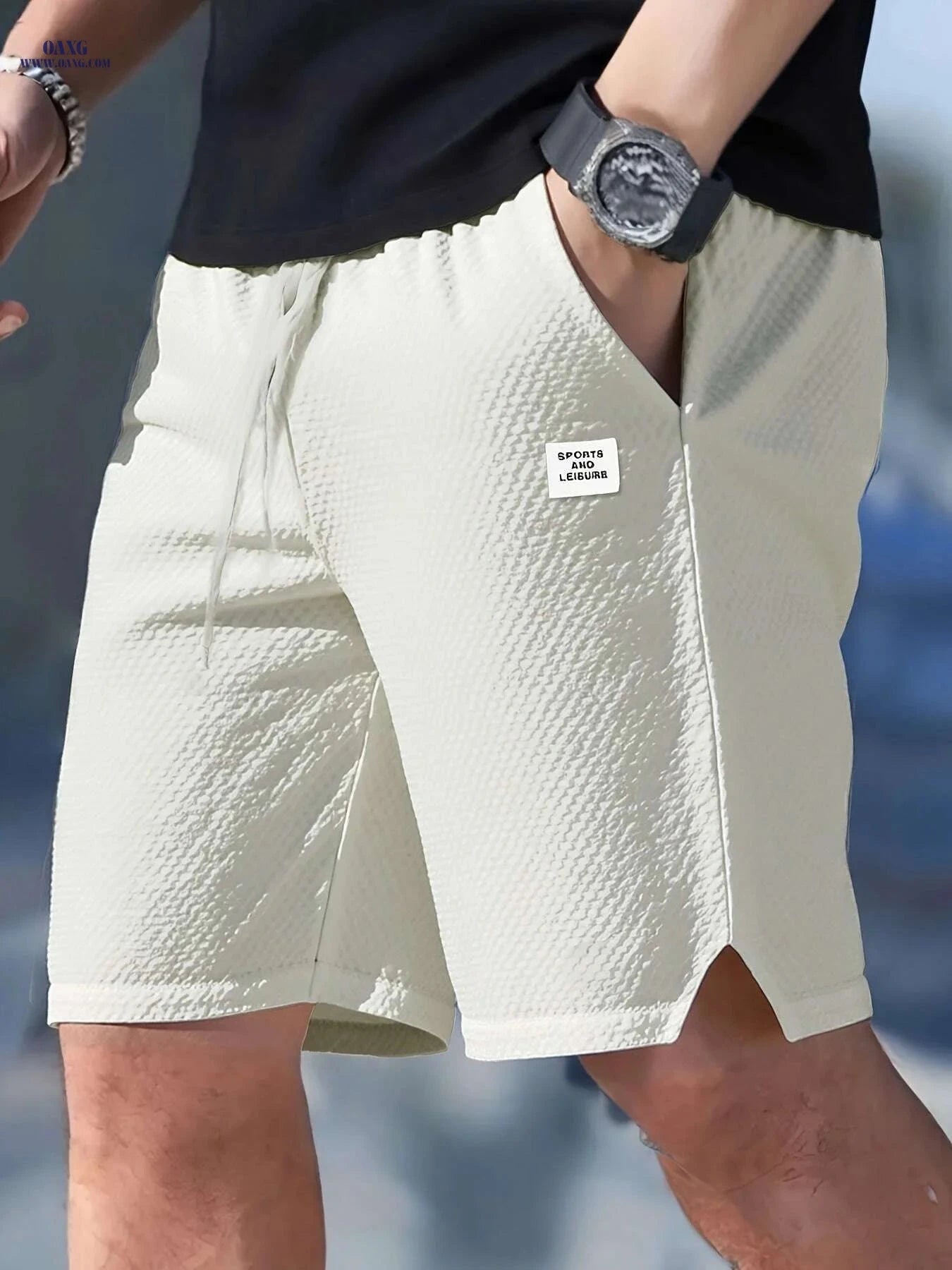 Men's Lightweight Casual Shorts - Quick-Dry Drawstring Waist   OAXG 