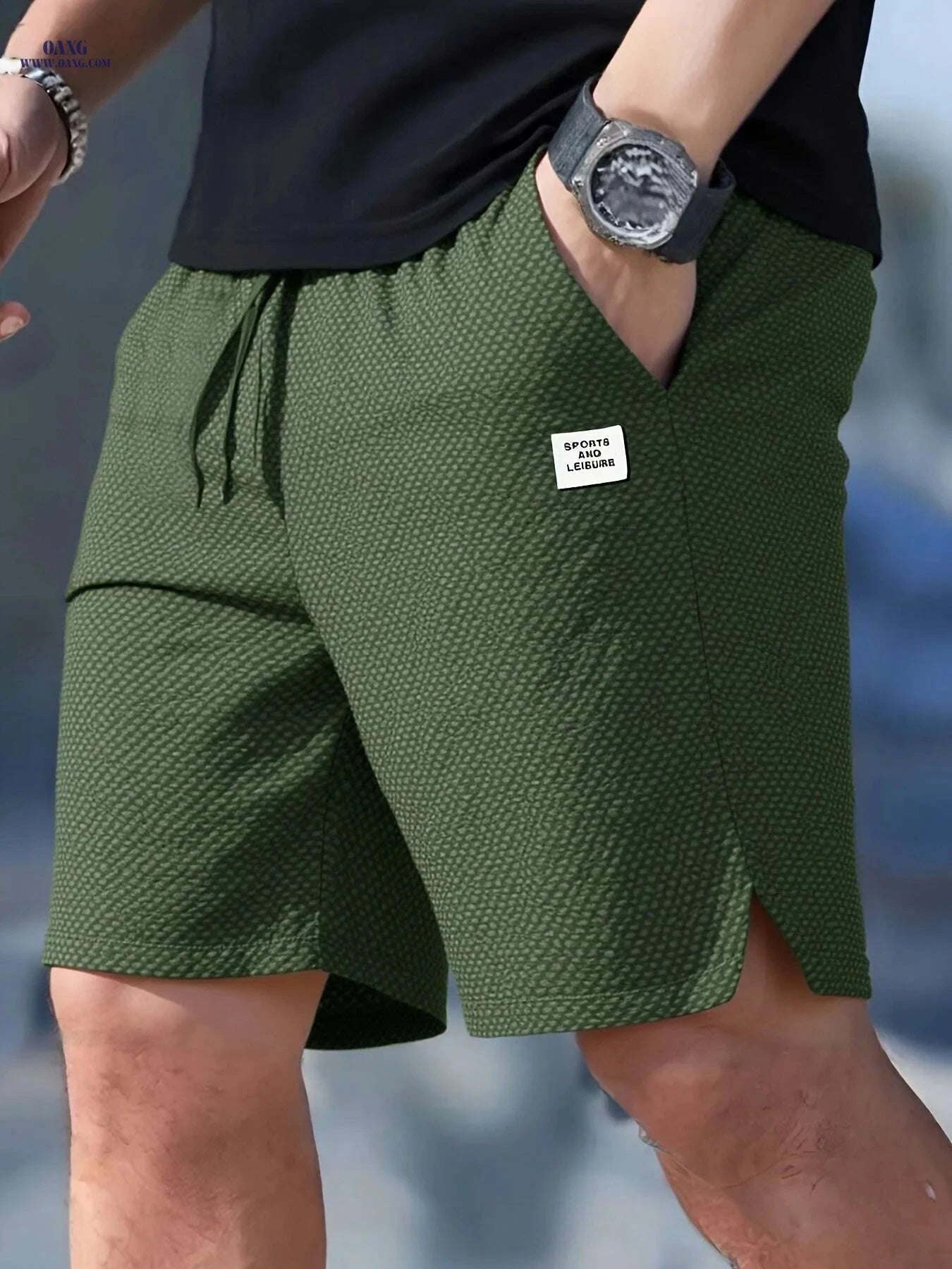Men's Lightweight Casual Shorts - Quick-Dry Drawstring Waist   OAXG Black / XS