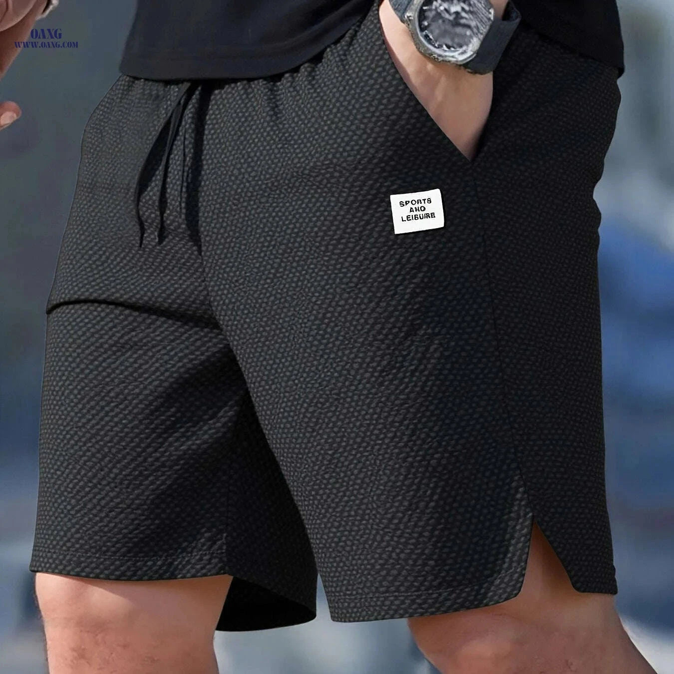 Men's Lightweight Casual Shorts - Quick-Dry Drawstring Waist   OAXG Black / XS