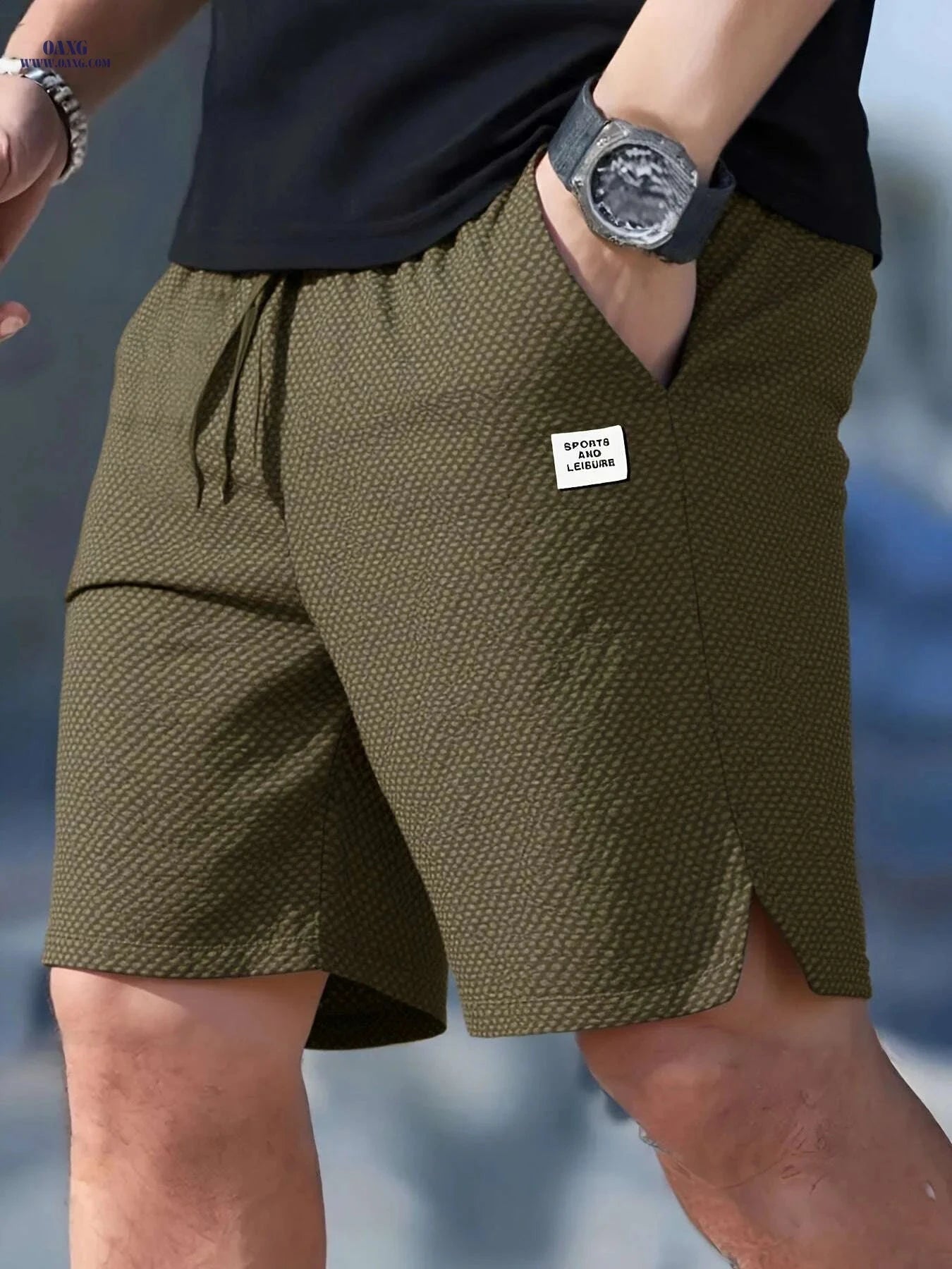 Men's Lightweight Casual Shorts - Quick-Dry Drawstring Waist   OAXG Black / XS