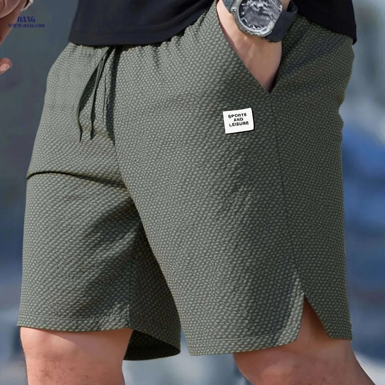 Men's Lightweight Casual Shorts - Quick-Dry Drawstring Waist   OAXG 