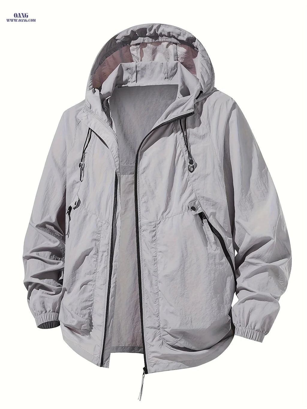 Men's Lightweight Hooded Jacket - Breathable & Quick-Drying for Outdoors   OAXG 