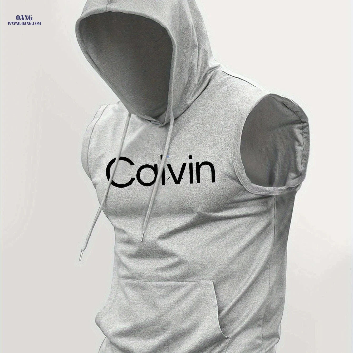 Men's Lightweight Hooded Tank Top - Breathable Casual Gym Shirt   OAXG Light Blue / S